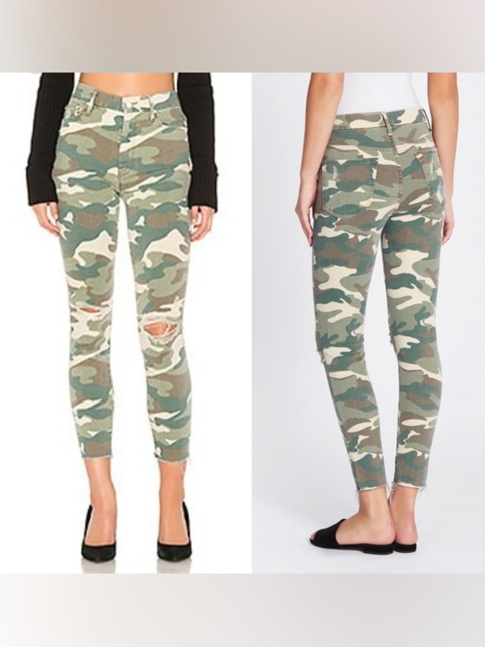 MOTHER High Waisted Looker Ankle Fray Jeans in See Me
